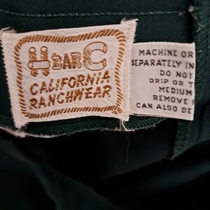 H Bar c lady western pant  green size M . Vintage 35.00